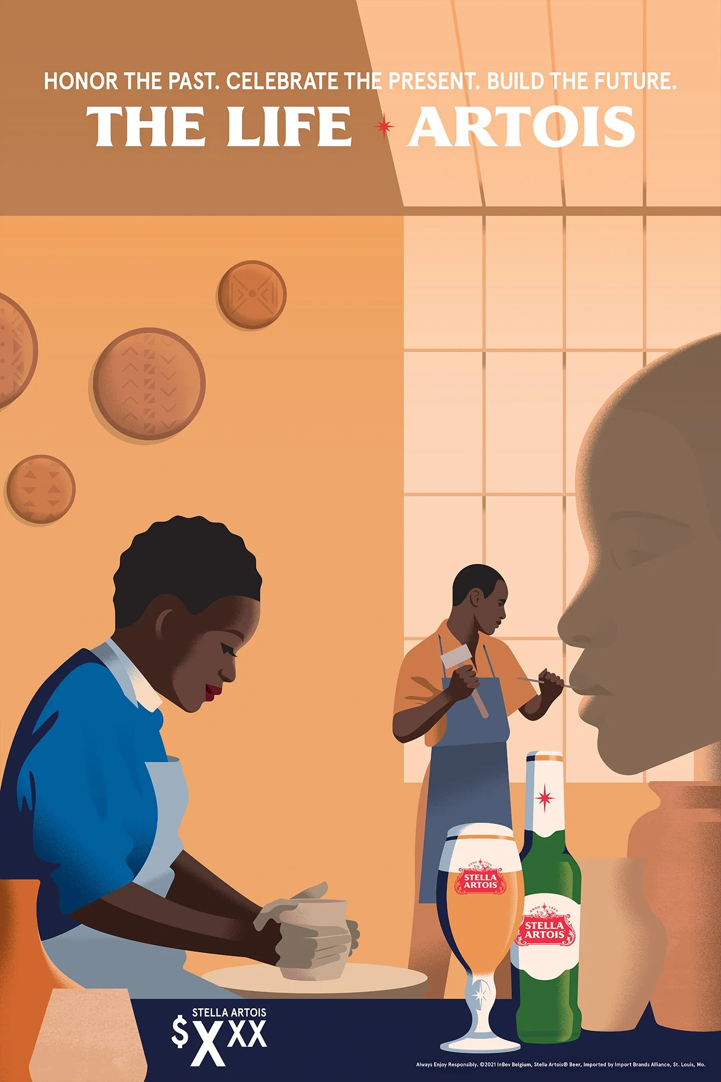 Black History Month poster: a potter at the wheel.